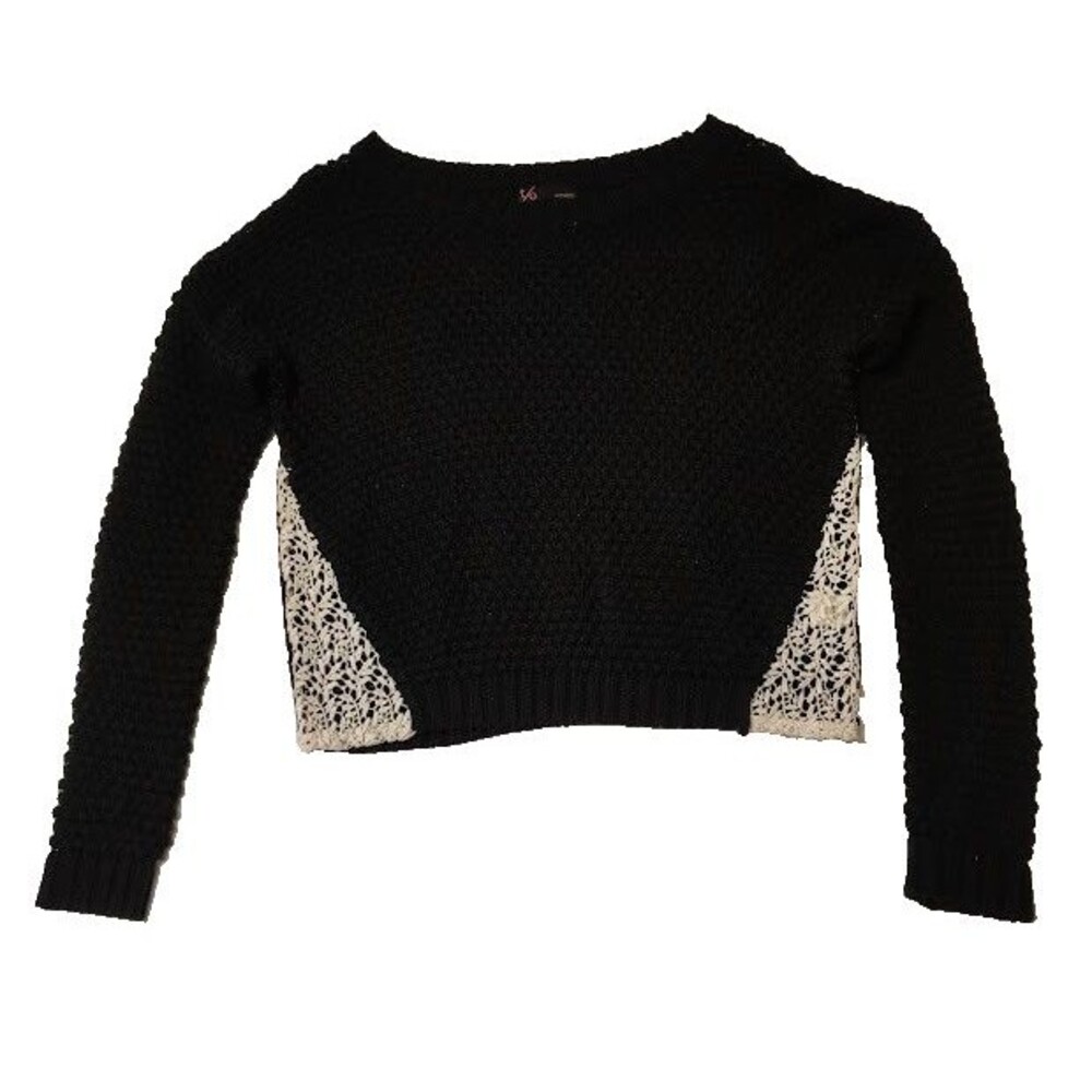 t/o Black and White Knit Women's Sweater L Loose Knit